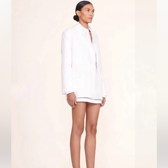 NWOT STAUD Linen Maxwell Blazer in White Sz M. - Picture 3 of 16